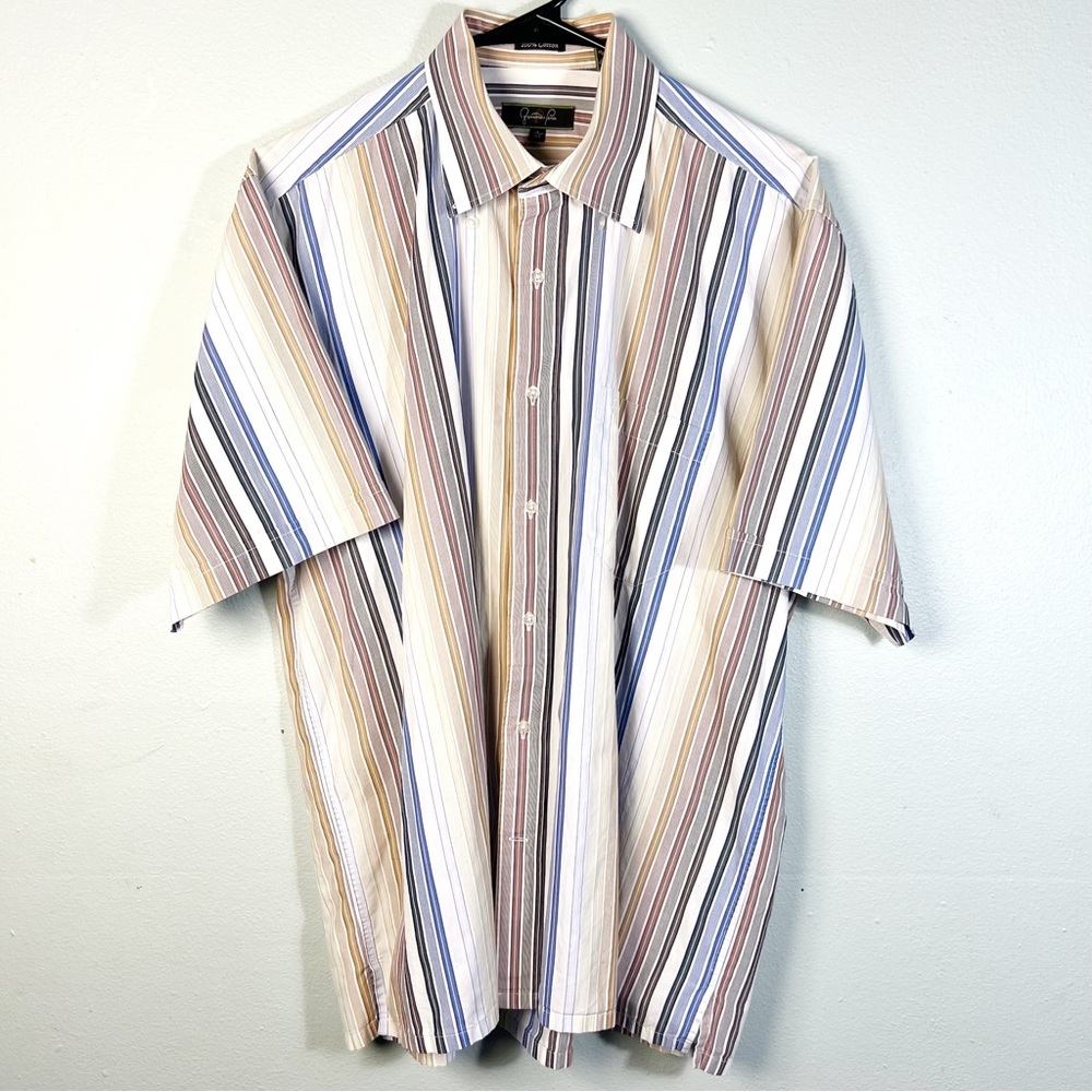 FERNANDO PENA Men's Size Large Button Down Shirt Cotton Stripped